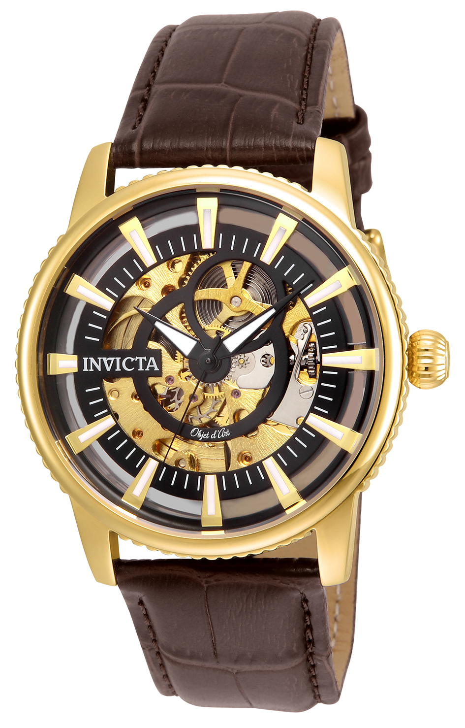 Invicta Objet D Art Men%27s Automatic 42mm Gold Case Black Dial - Model 22642