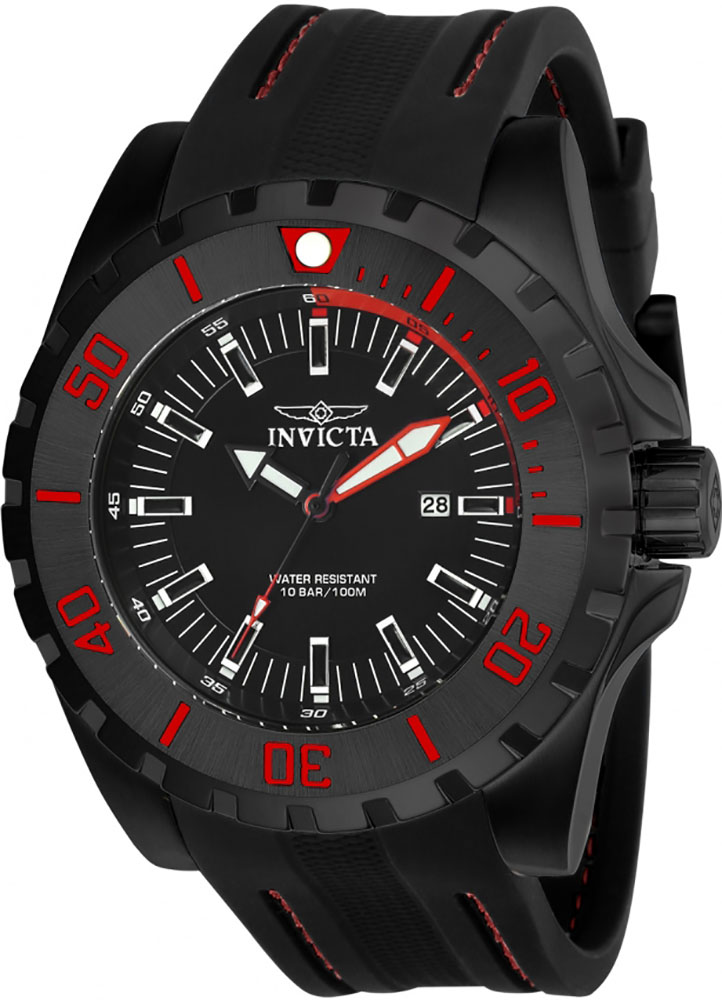 Invicta Pro Diver Men%27s Quartz 52mm Black Case Black Dial - Model 23735