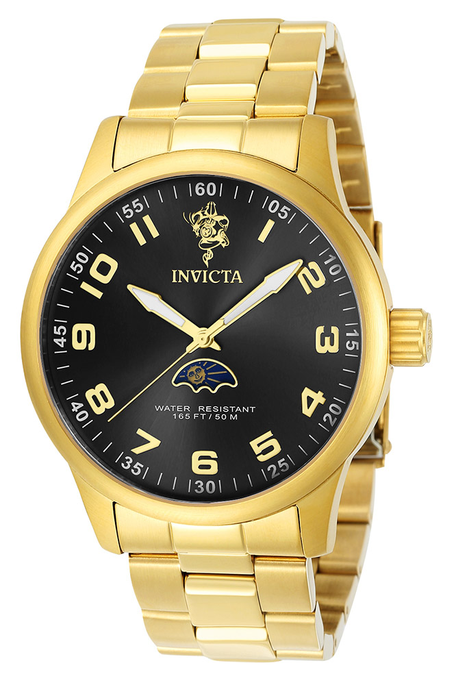 Invicta Sea Base Men%27s Quartz 44mm Gold Case Black Dial - Model 23825