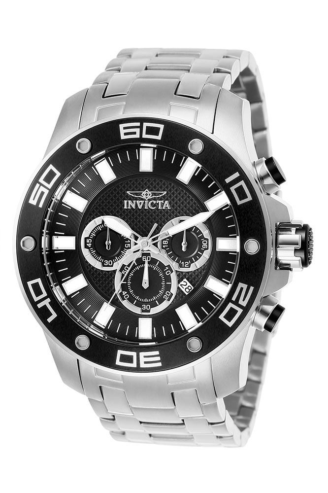 Invicta Pro Diver SCUBA Mens Quartz 50mm Stainless Steel Case Black Dial - Model 26074