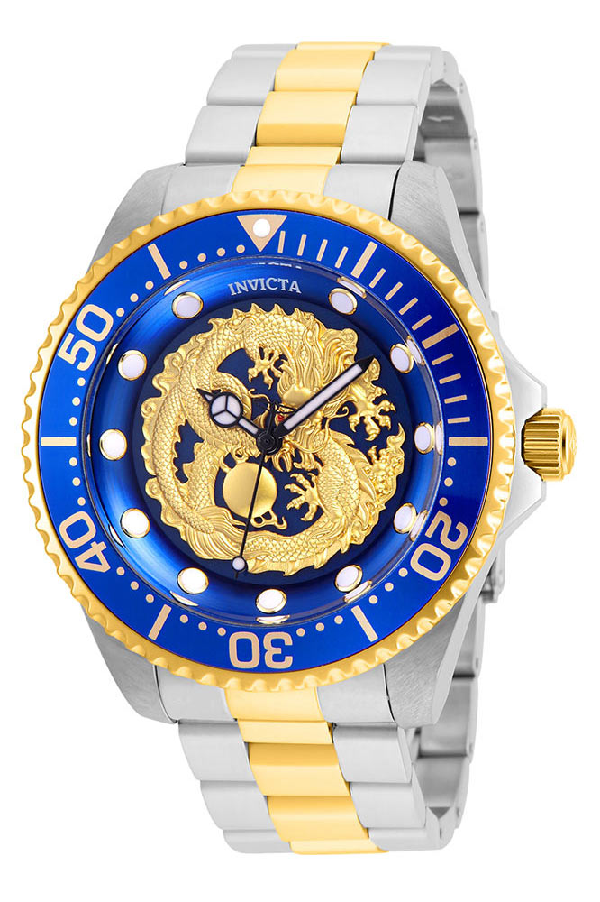 Invicta Pro Diver Mens Automatic 47mm Stainless Steel, Gold Case Blue Dial - Model 26491