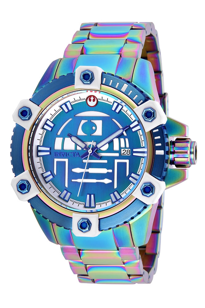 Invicta Star Wars Limited Edition R2-D2 Mens Automatic 48mm Iridescent, Blue Case White, Iridescent Dial - Model 26557