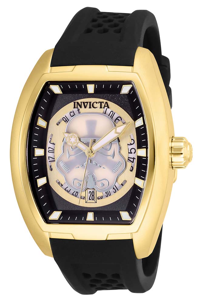 Invicta Star Wars LIMITED EDITION STORMTROOPER Mens Automatic 42mm Gold Case Black, Gold Dial - Model 26937