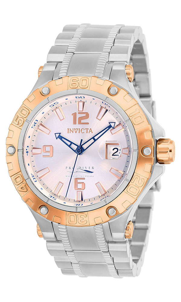 Invicta Pro Diver Mens Automatic 47 mm Stainless Steel, Rose Gold Case Silver Dial - Model 27308