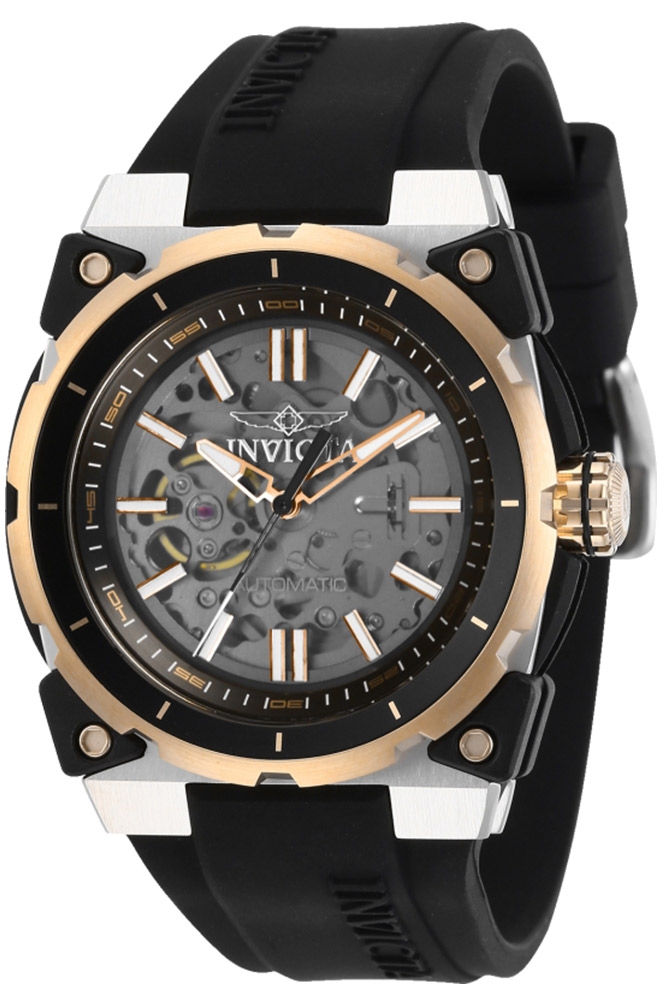 Invicta S1 Rally Mens Automatic 46 mm Stainless Steel, Rose Gold Case Black, Transparent Dial - Model 27334