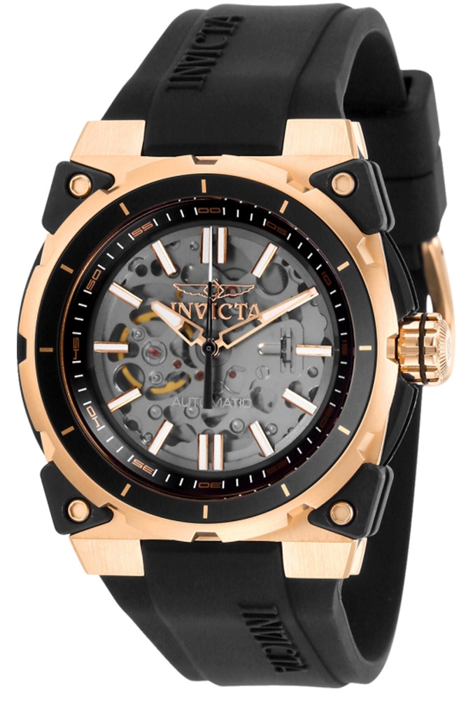 Invicta S1 Rally Mens Automatic 46 mm Rose Gold Case Black, Transparent Dial - Model 27337
