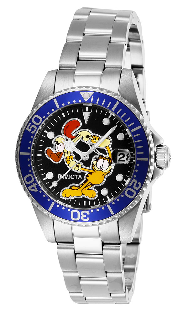 Invicta Character Collection Garfield Womens Quartz 34 mm Stainless Steel Case Black Dial - Model 27425