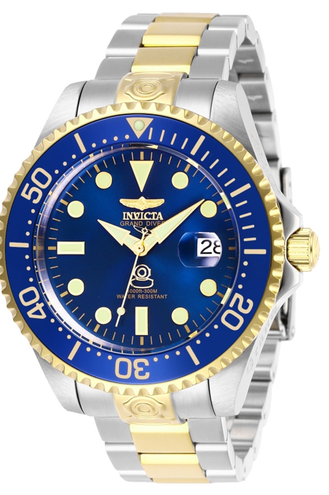 Invicta Pro Diver Mens Automatic 47 mm Stainless Steel, Gold Case Blue Dial - Model 27613