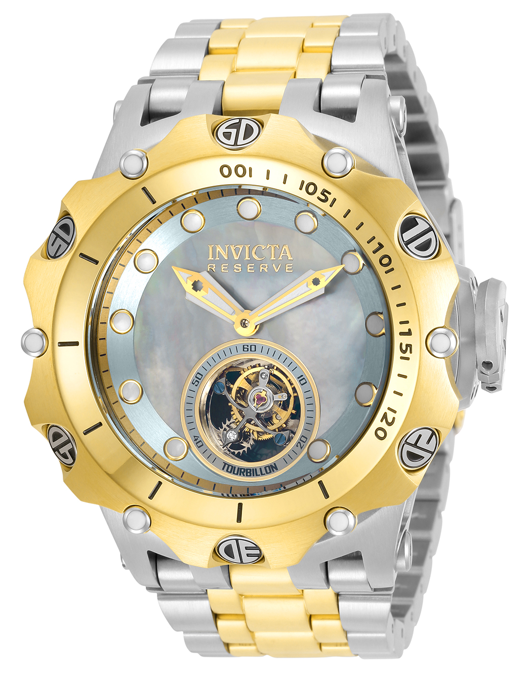 Invicta Reserve Venom Mechanical Mens Watch - 51mm Stainless Steel Case, Stainless Steel Band, Steel, Gold (32675)