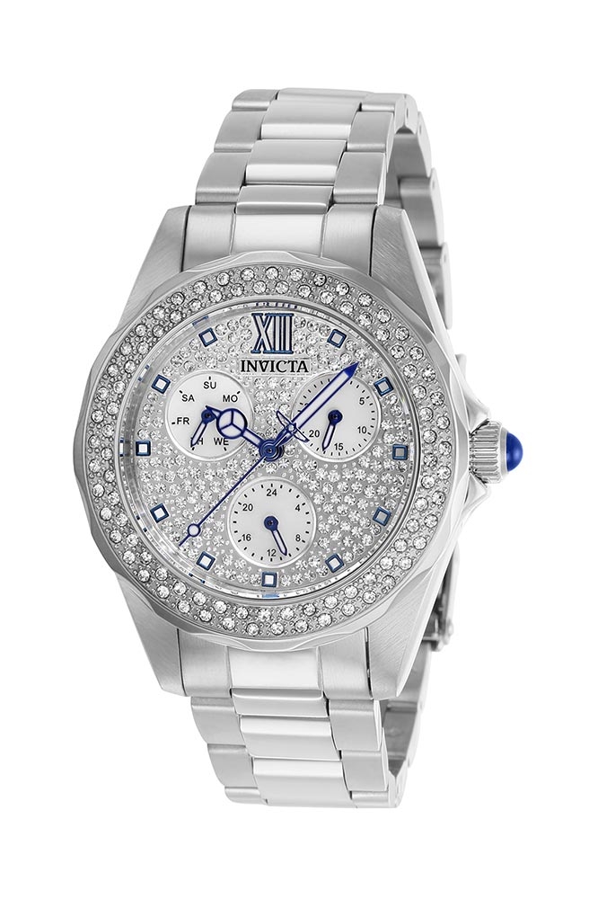 Invicta Angel Womens Quartz 38mm Stainless Steel Case Pave, White Dial - Model 28432