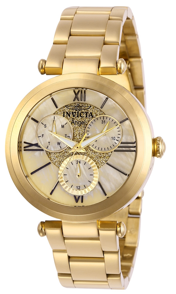 Invicta Angel Womens Quartz 36 mm Gold Case Gold Dial - Model 28926