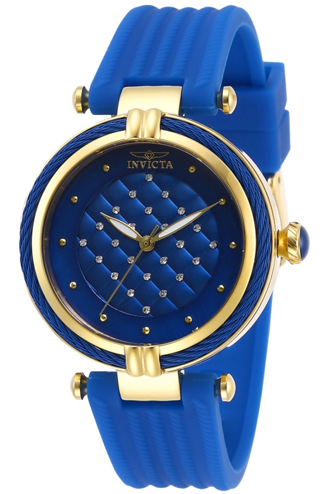 Invicta Bolt Womens Quartz 36 mm Gold Case Blue Dial - Model 28945
