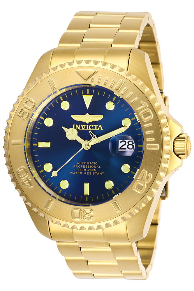 Invicta Pro Diver Mens Automatic 47 mm Gold Case Blue Dial - Model 28951