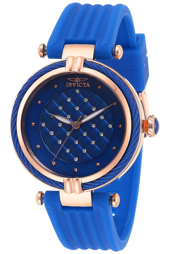 Invicta Bolt Womens Quartz 36 mm Rose Gold Case Blue Dial - Model 28953