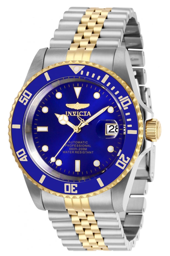 Invicta Pro Diver Mens Automatic 42 mm Stainless Steel, Gold Case Blue Dial - Model 29182