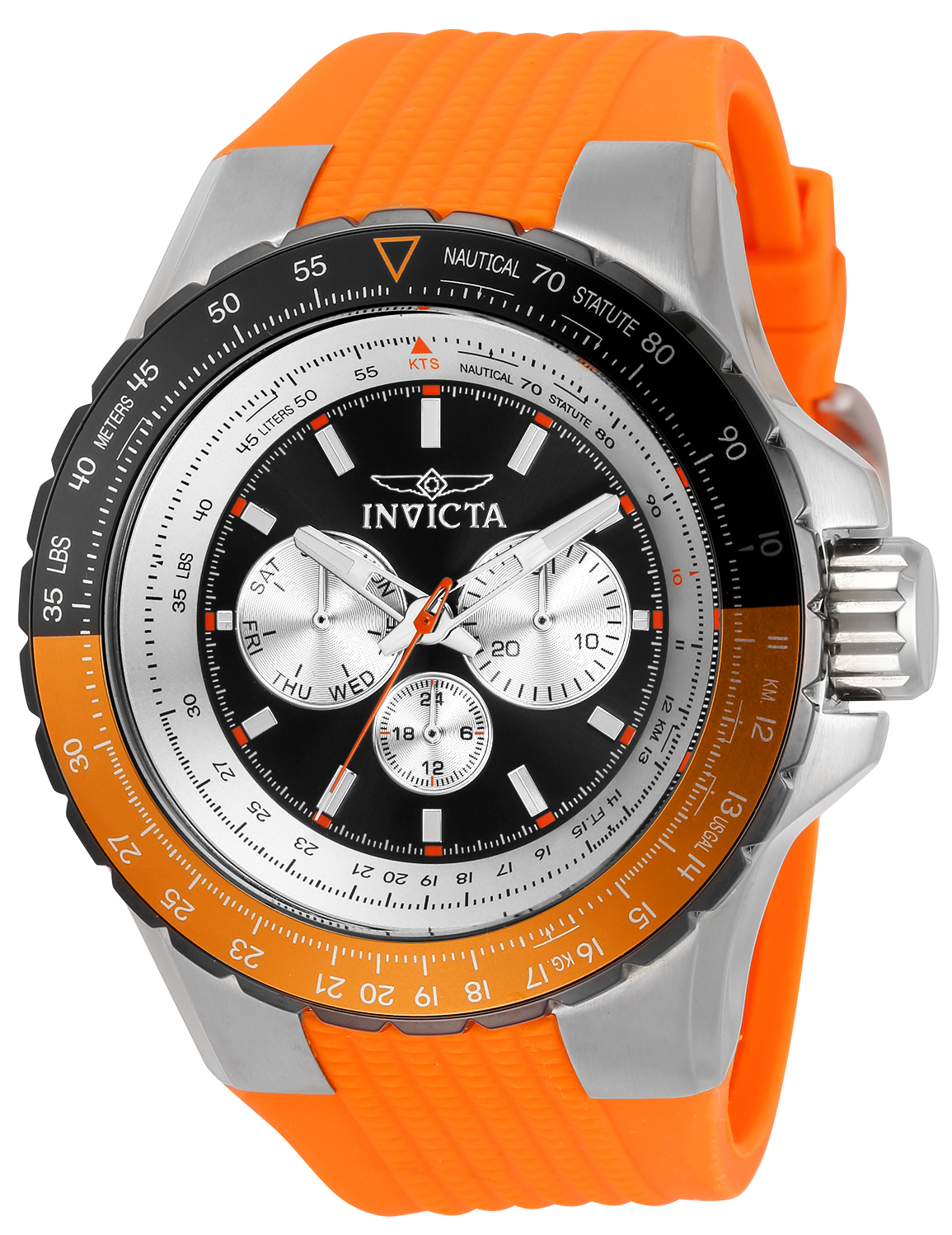 Invicta NFL Aviator 50mm Quartz Multi Function Glass Fiber Watch