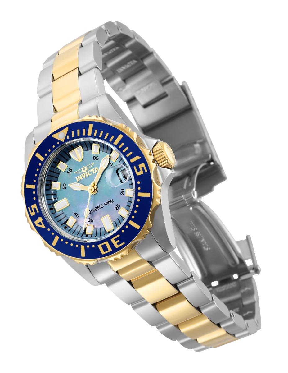 Invicta Pro Diver Swiss Ronda 585 Caliber Women's Watch w/ Mother of Pearl  Dial - 30mm, Steel, Gold (2961)