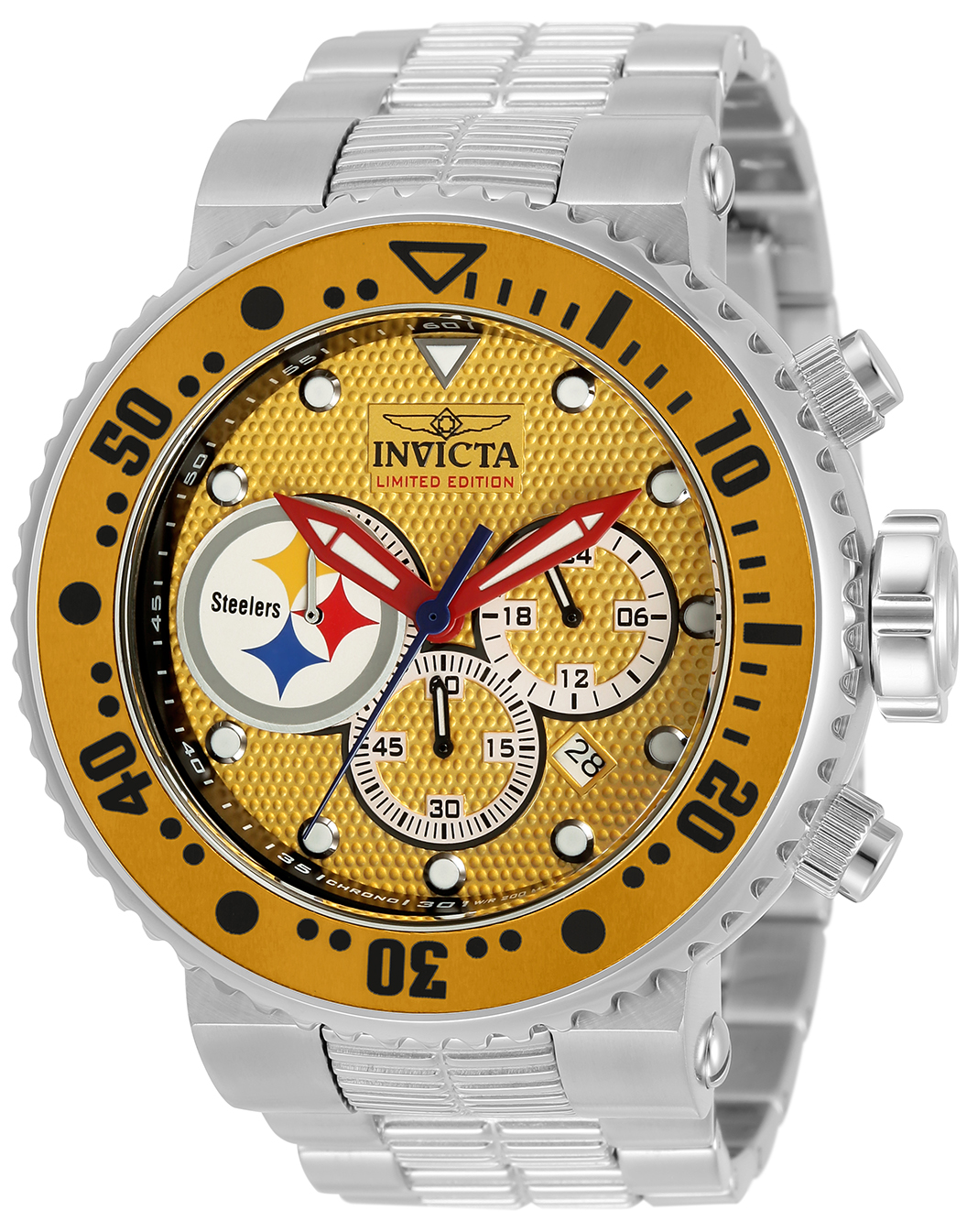 Invicta NFL Mens Quartz 52mm Stainless Steel, Aluminum 