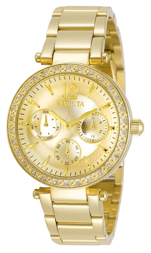 Invicta Angel Womens Quartz 36 mm Gold Case Gold Dial - Model 29929
