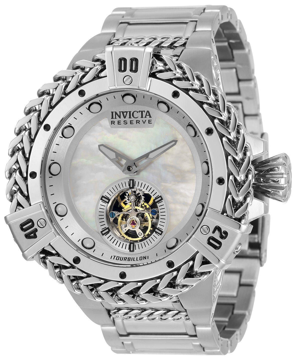 Invicta Bolt Herc Reserve Mechanical Mens Watch - 53mm Stainless Steel Case, Stainless Steel Band, Steel (32853)