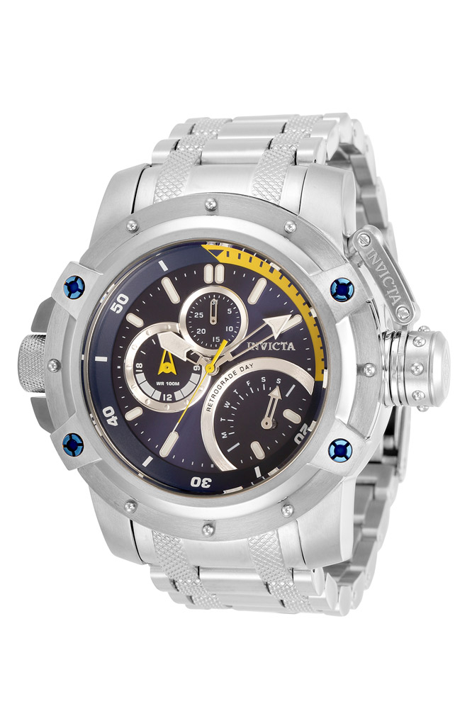 Invicta Coalition Forces Mens Quartz 52.5mm Stainless Steel Case, Blue, Yellow Dial - Model 30379