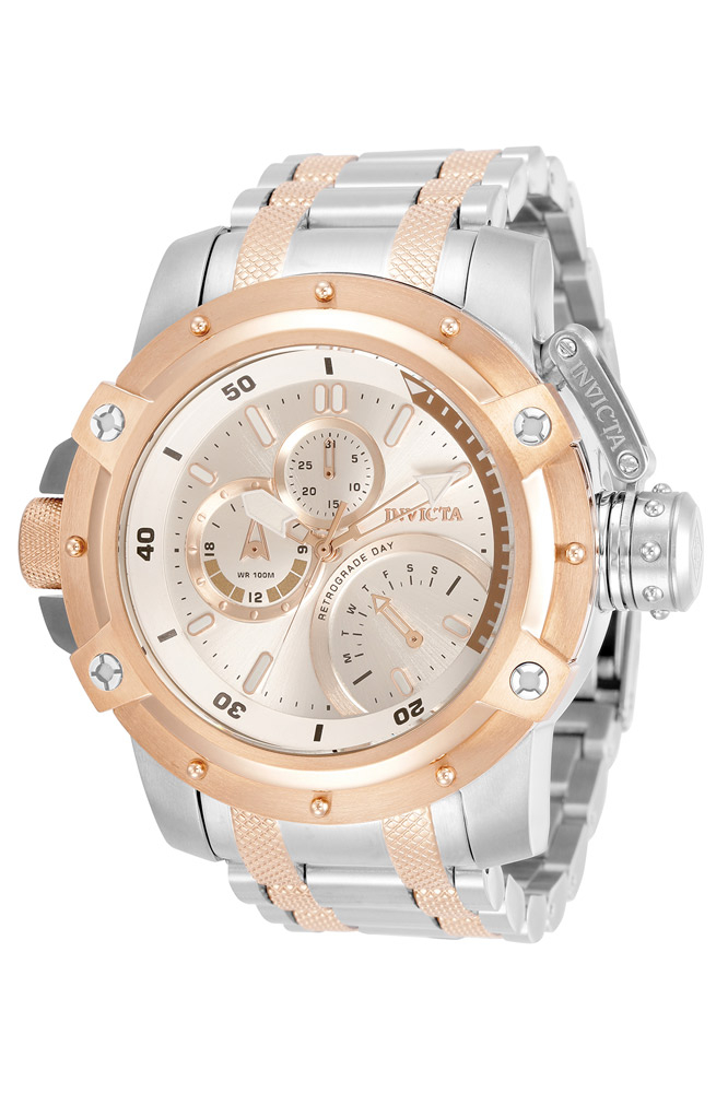 Invicta Coalition Forces Mens Quartz 52.5mm Stainless Steel Case, Silver, Rose Gold Dial - Model 30383
