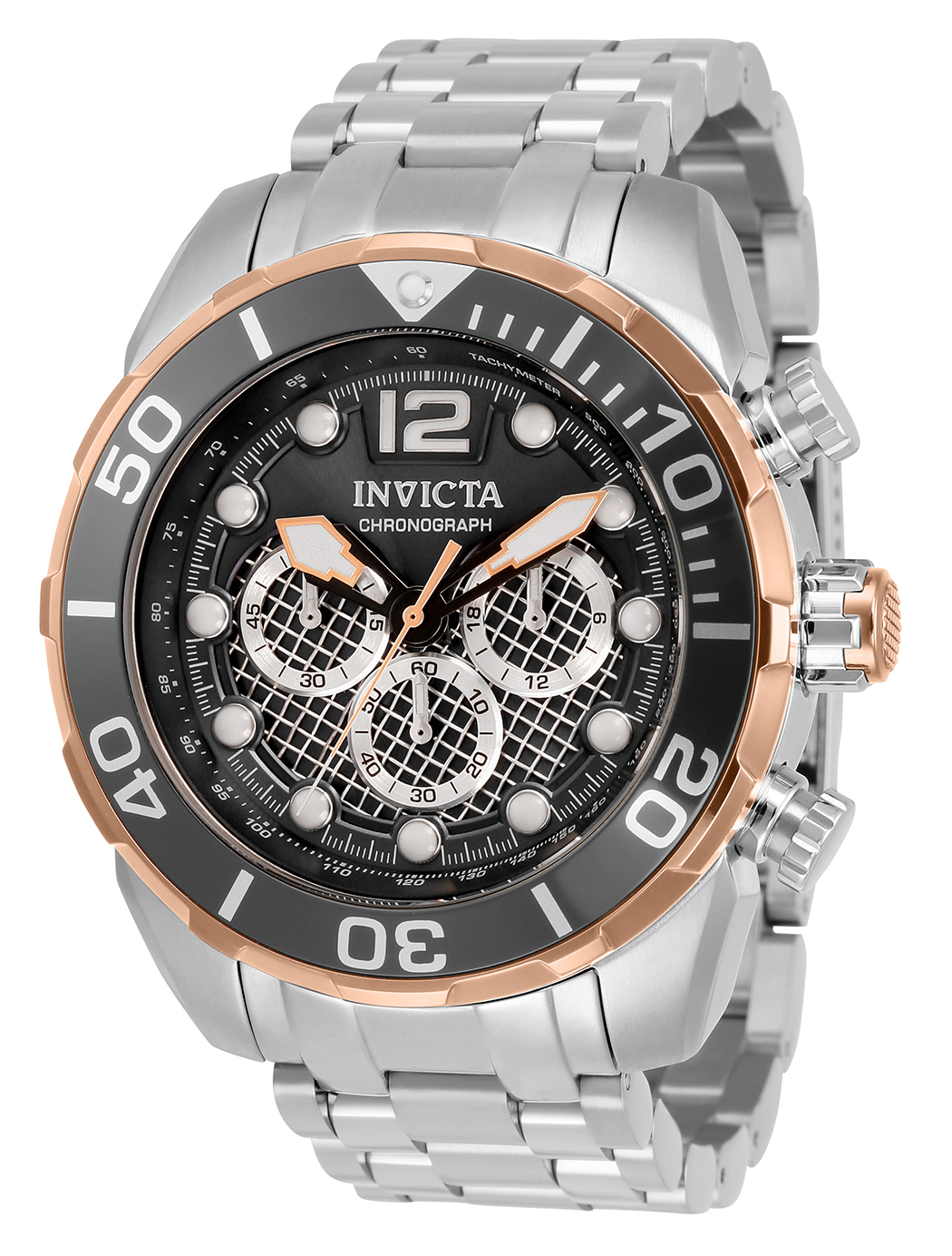 Invicta Pro Diver Quartz Mens Watch - 50mm Stainless Steel Case, Stainless Steel Band, Steel (33828)