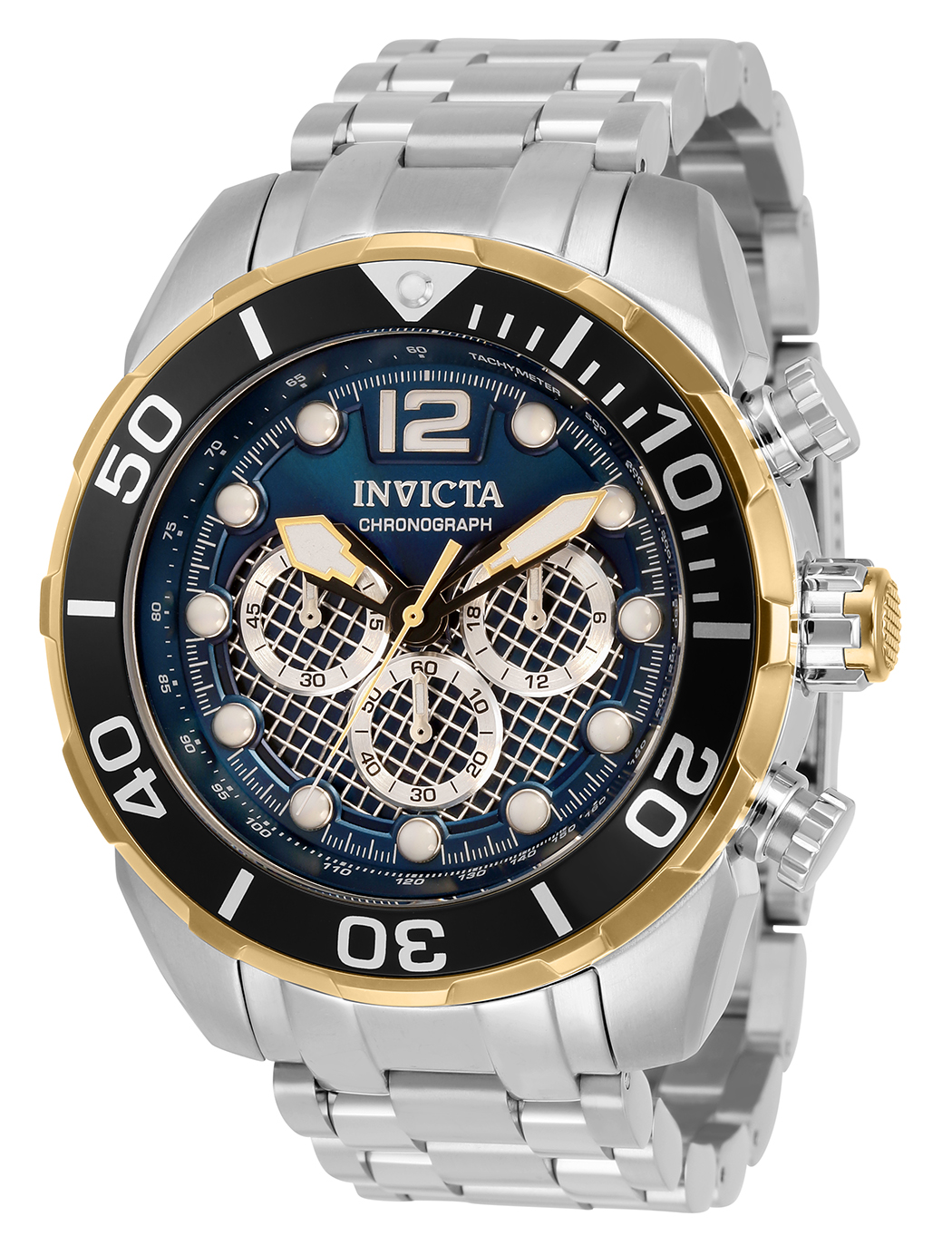 Invicta Pro Diver Quartz Mens Watch - 50mm Stainless Steel Case, Stainless Steel Band, Steel (33829)