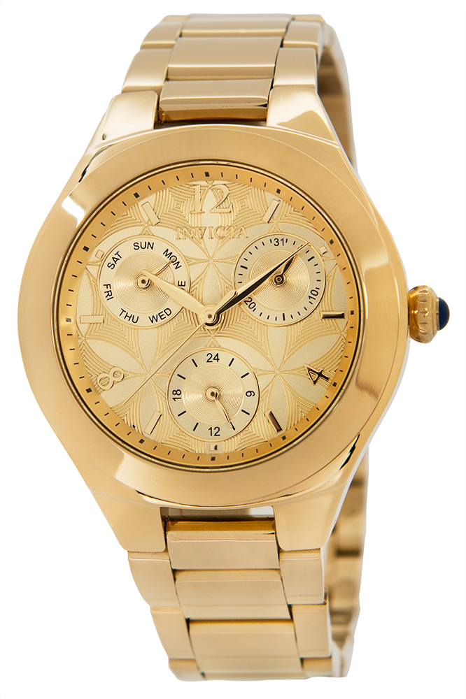 Invicta Angel Womens Quartz 36mm Stainless Steel Case Gold Dial Model - 30682
