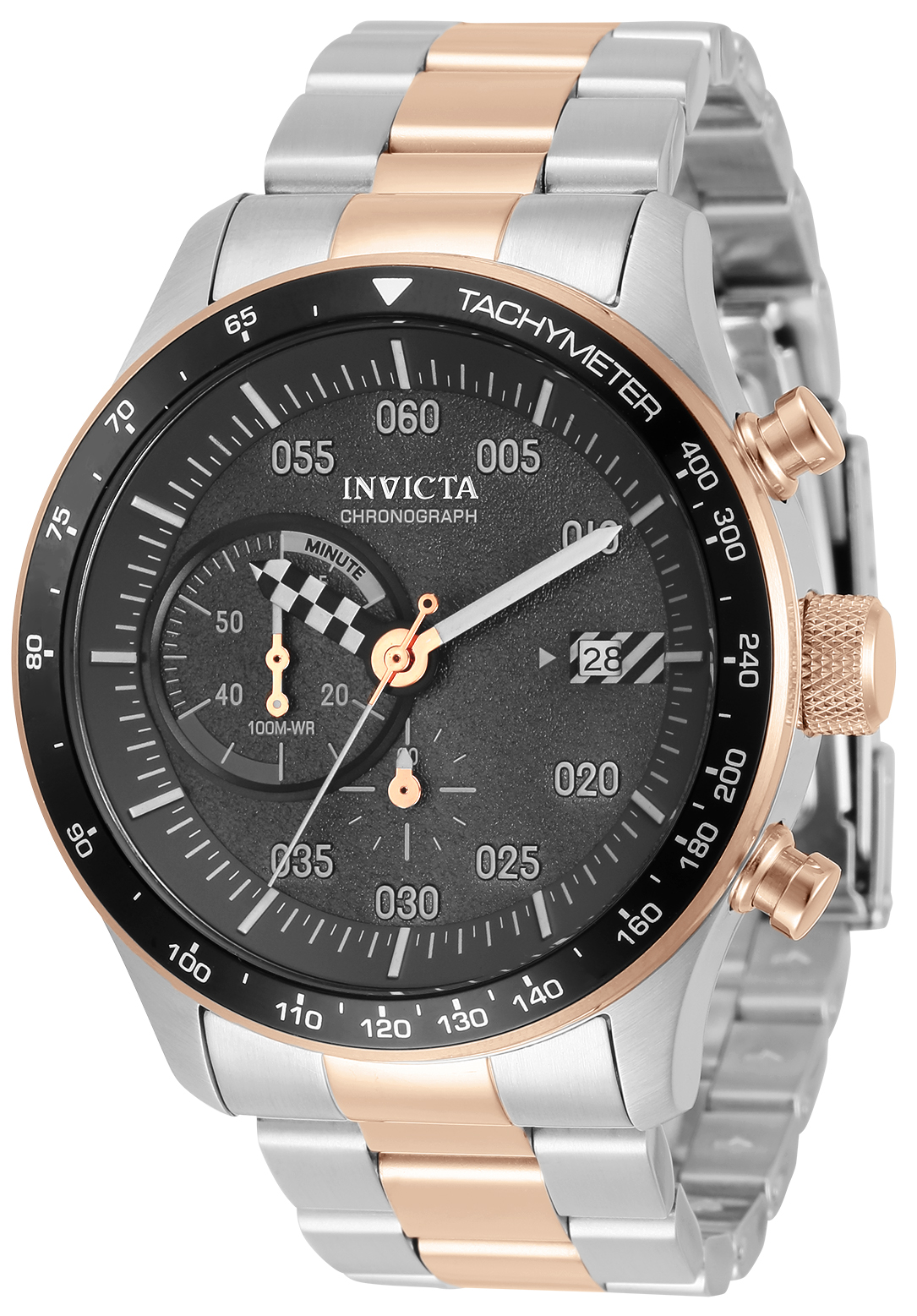 Invicta Speedway Quartz Mens Watch - 46mm Stainless Steel Case, Stainless Steel Band, Steel, Rose Gold (34057)