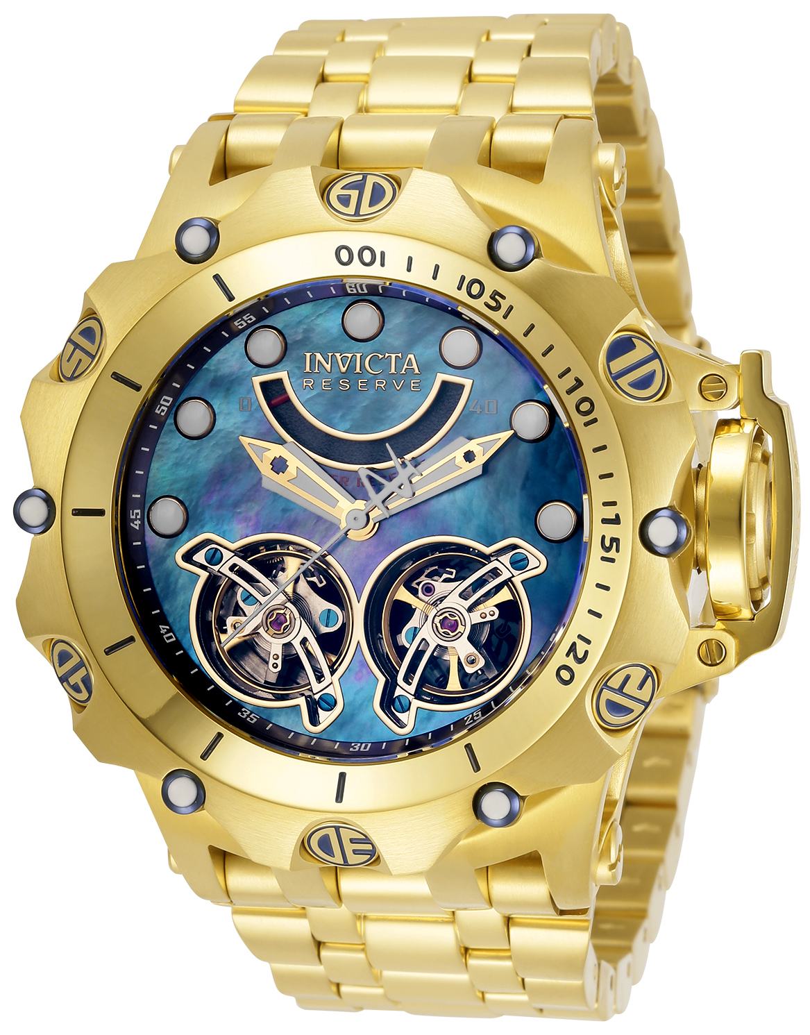 Invicta Reserve Venom Automatic Mens Watch - 51mm Stainless Steel Case, Stainless Steel Band, Gold (33550)