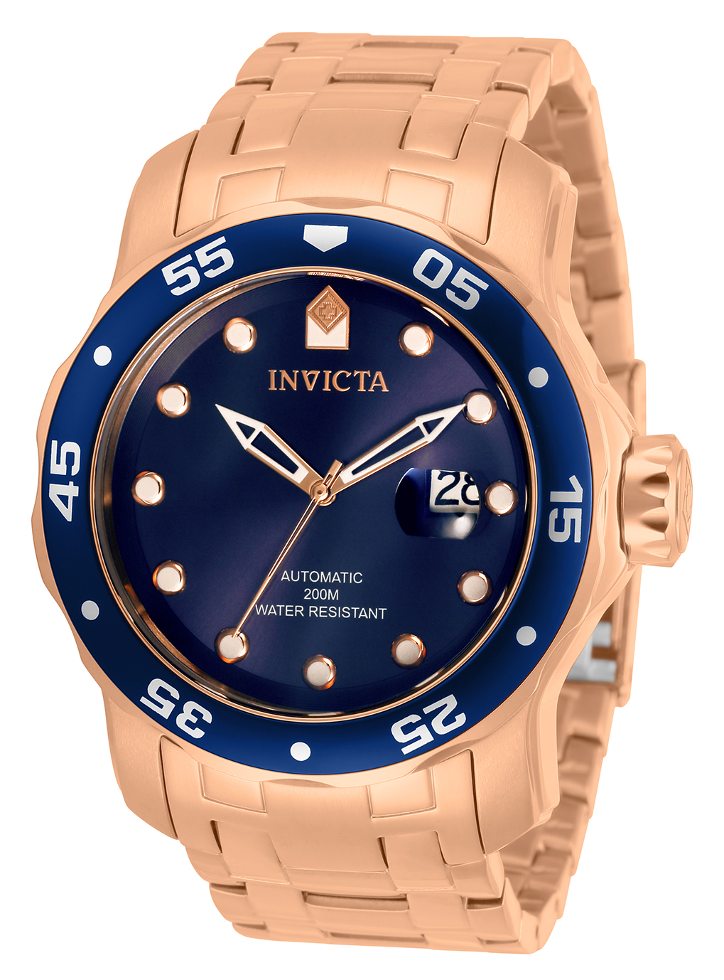 Invicta Pro Diver Automatic Mens Watch - 48mm Stainless Steel Case, Stainless Steel Band, Rose Gold (33343)