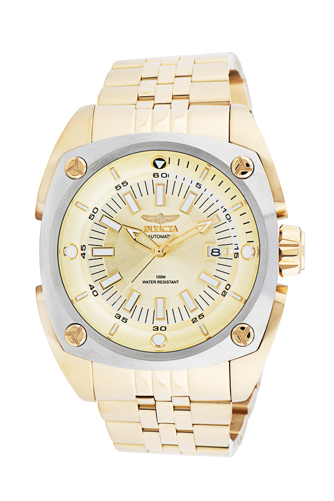 Invicta Reserve Automatic Mens Watch - 48mm Stainless Steel Case, Stainless Steel Band, Gold (32063)