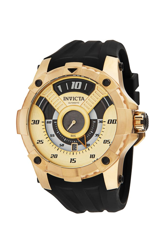 Invicta S1 Rally Automatic Mens Watch - 50mm Stainless Steel Case, Silicone Band, Black (33488)