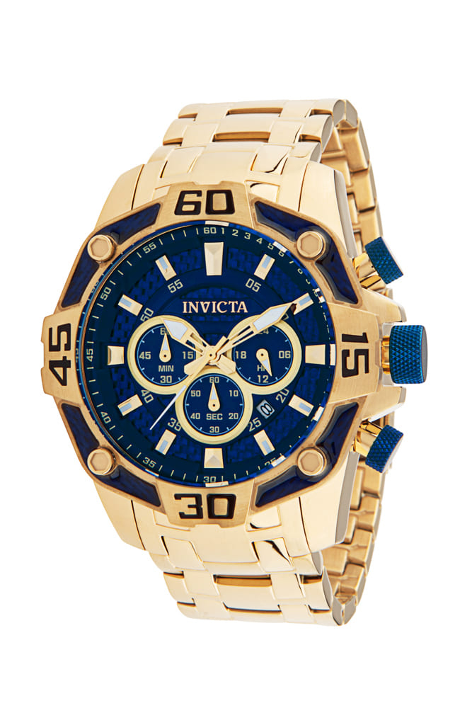 Invicta Pro Diver Quartz Mens Watch - 52mm Stainless Steel Case, Stainless Steel Band, Gold (33846)