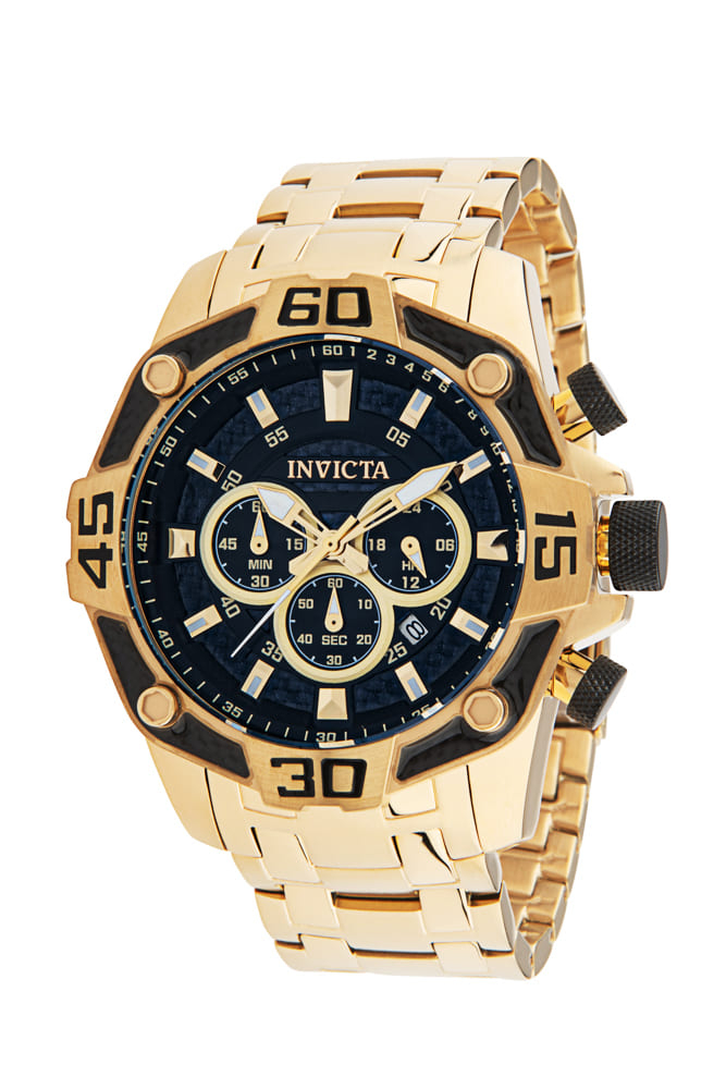Invicta Pro Diver Quartz Mens Watch - 52mm Stainless Steel Case, Stainless Steel Band, Gold (33847)