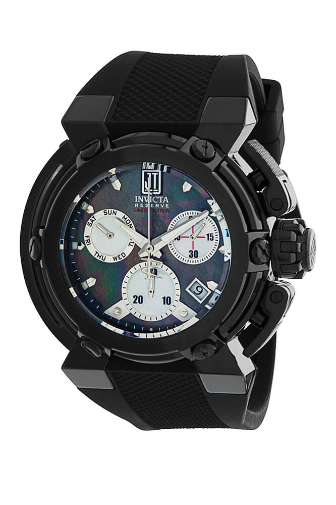 Invicta Jason Taylor Quartz Mens Watch - 46mm Stainless Steel Case, Silicone Band, Black (33969)