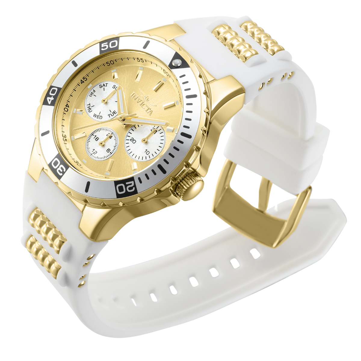 Invicta white and gold watch best sale