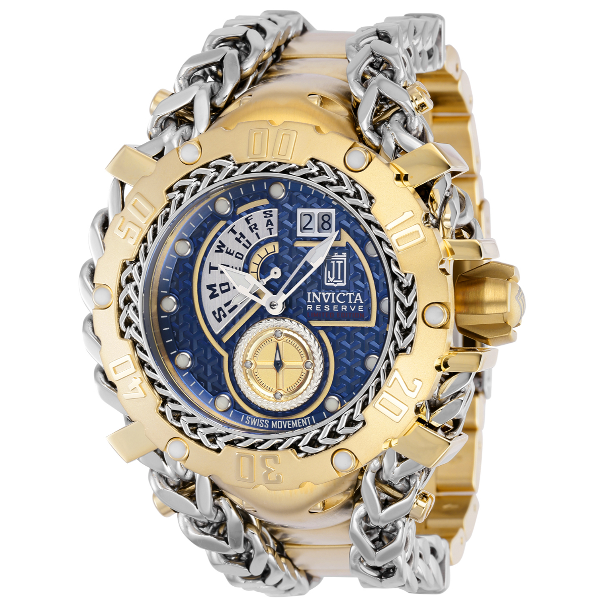 Open Box Invicta Reserve JT Swiss Ronda 7004.P Caliber Men's Watch -  55.25mm, Gold, Steel (AIC-38735)