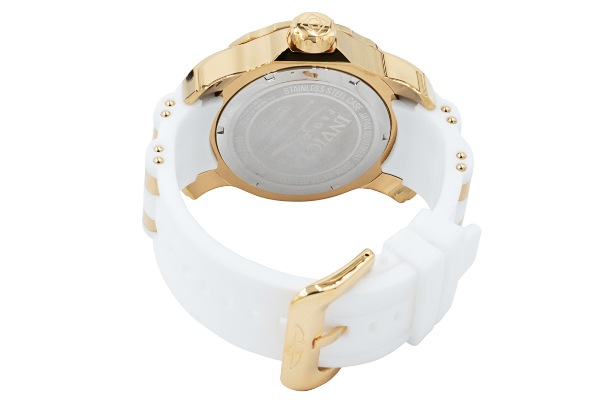 Invicta white cheap and gold watch