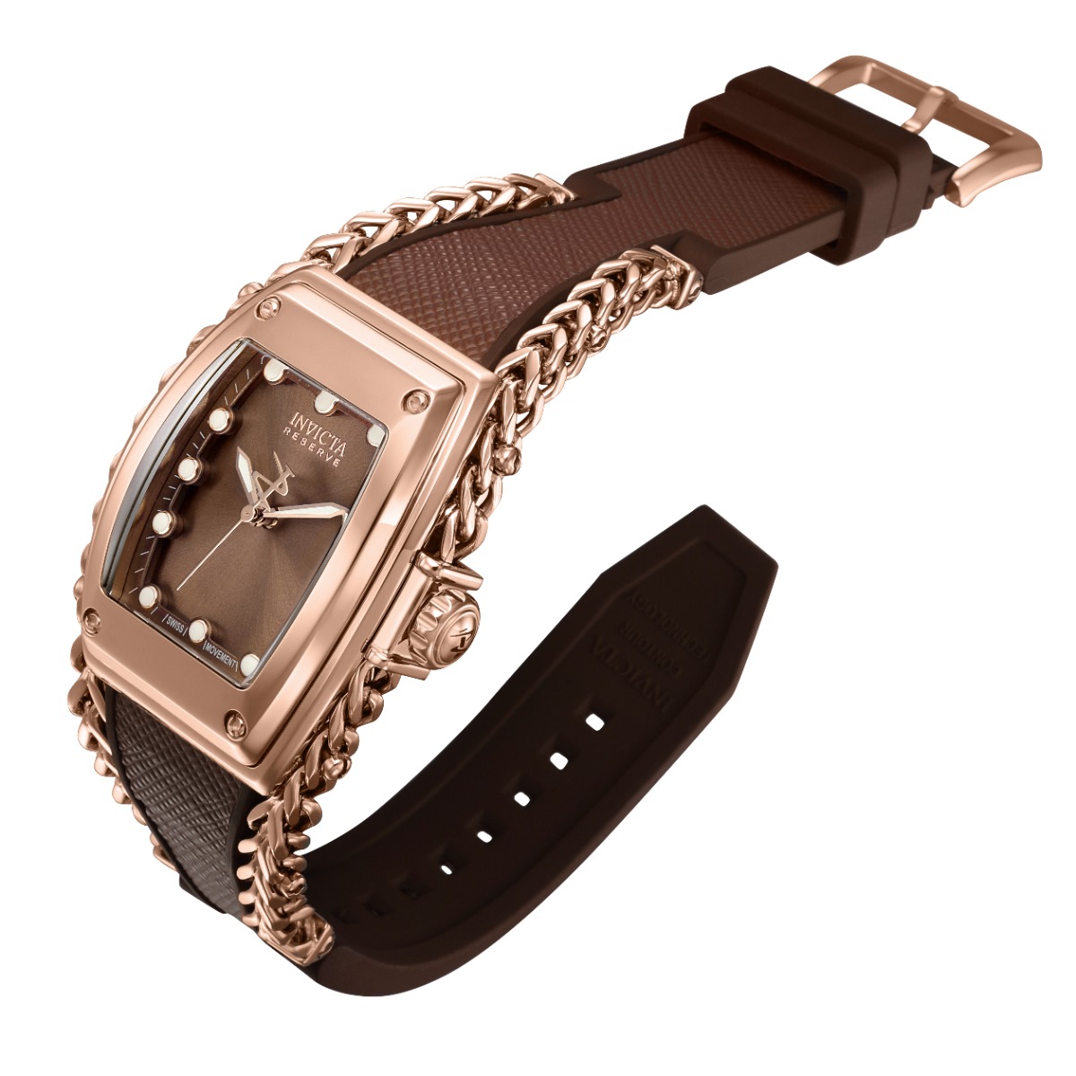 Invicta Reserve Gladiator Swiss Ronda 505 Caliber Women's Watch - 37.1mm,  Rose Gold, Brown (41033)