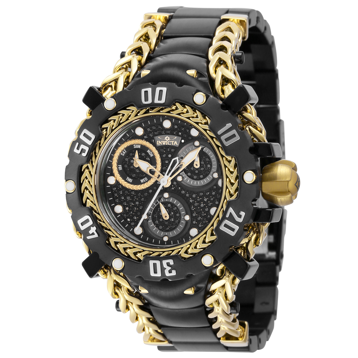 Invicta Gladiator 0.58 Carat Diamond Women's Watch - 43.2mm, Gold, Black  (41122)