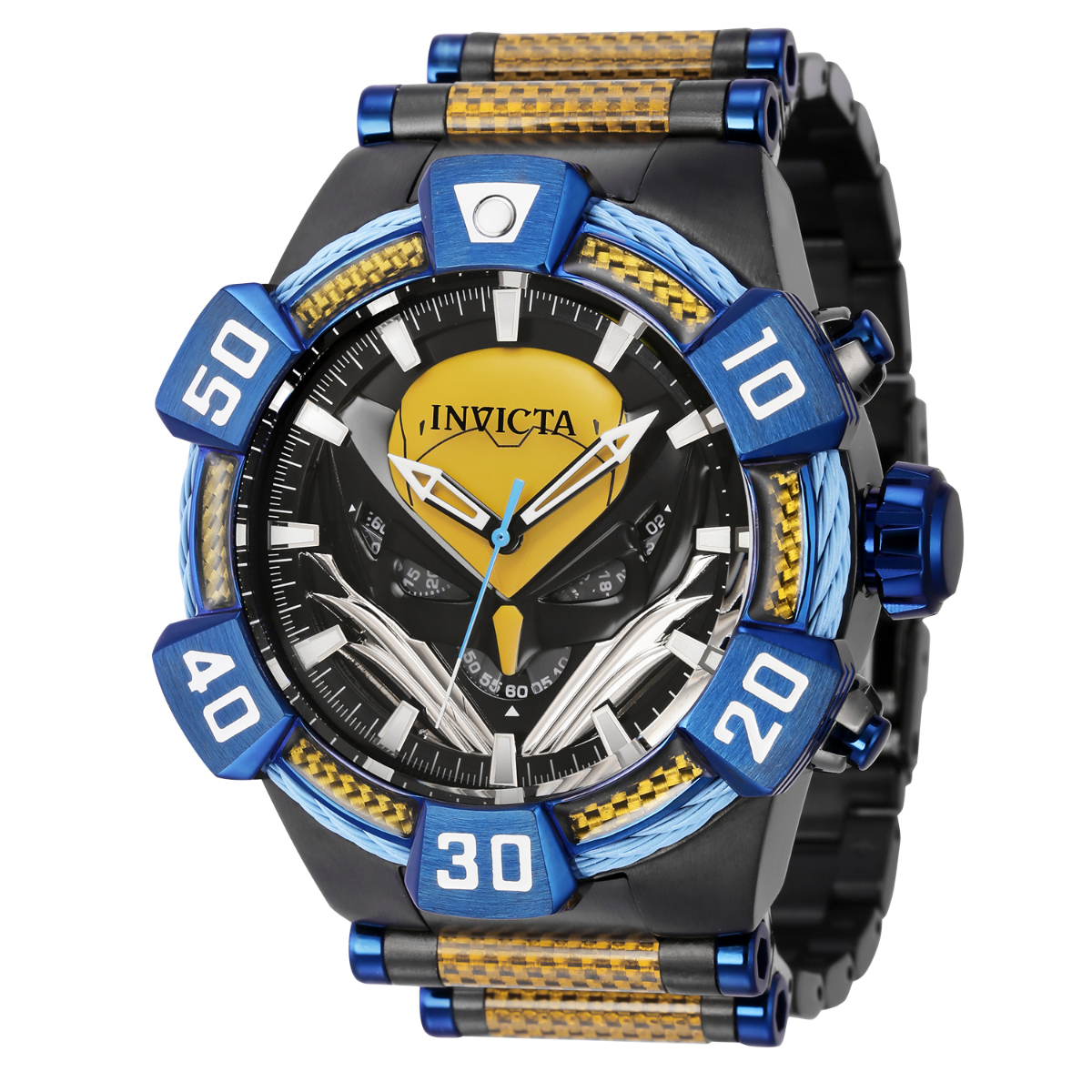 Invicta Marvel X-men Wolverine Men's Watch - 52mm, Gunmetal, Blue, Yellow  (41156)