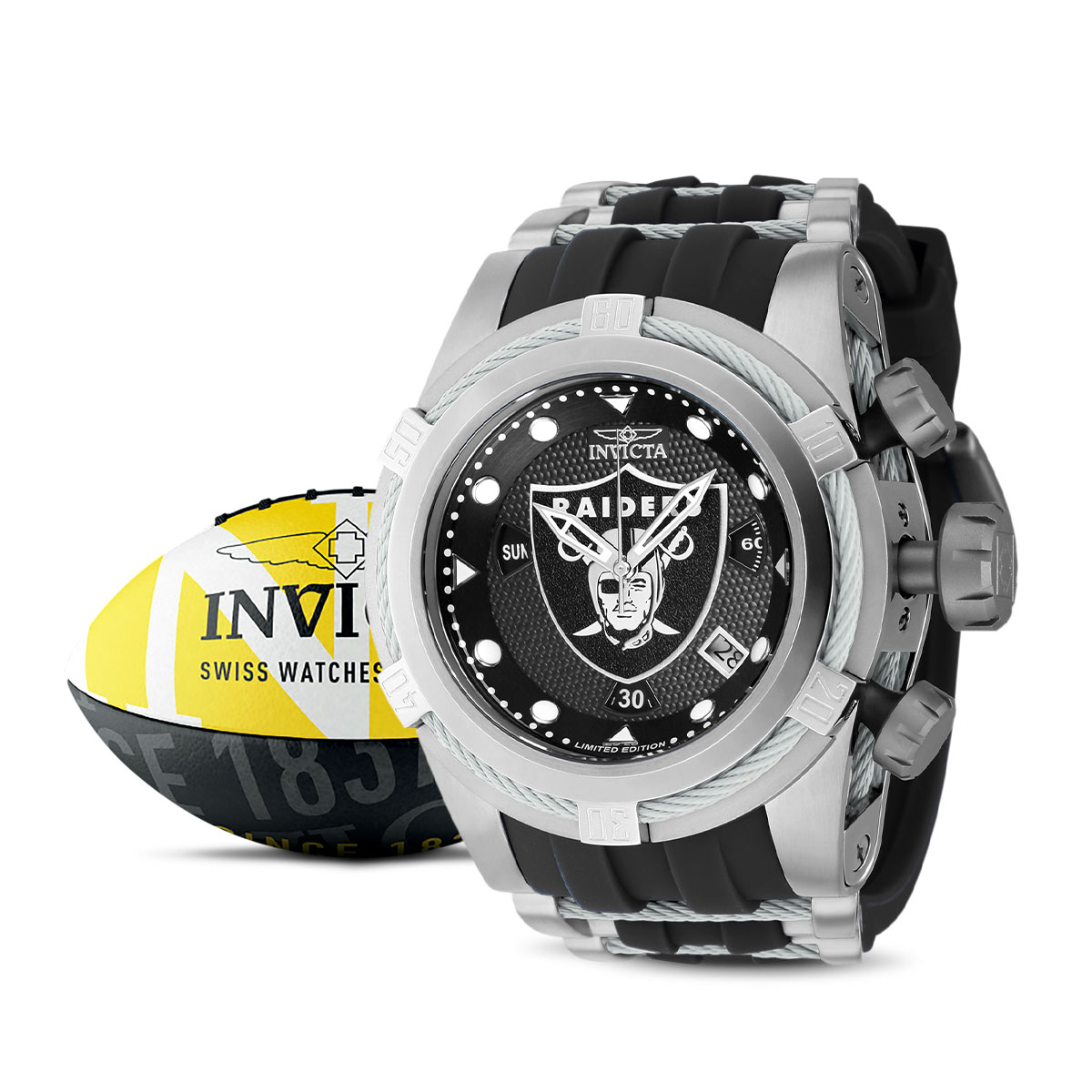 New Invicta NFL Las Vegas Raiders Men's Watch - 51mm, Steel 36149