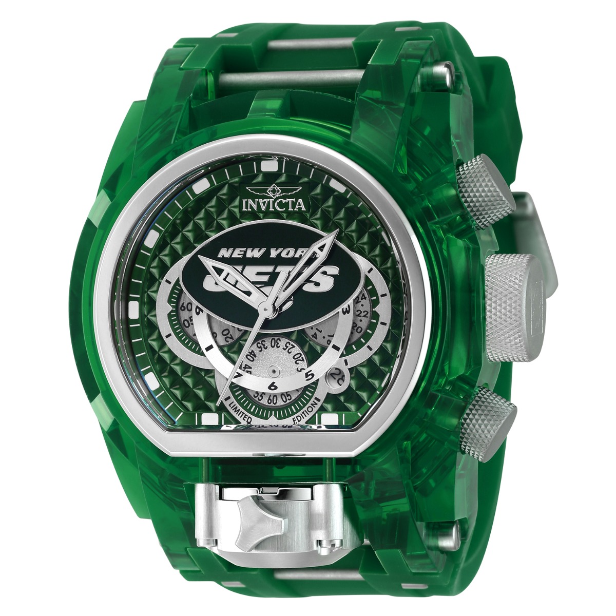 Invicta NFL New York Jets Men's Watch - 52mm, Steel, Green (41550)