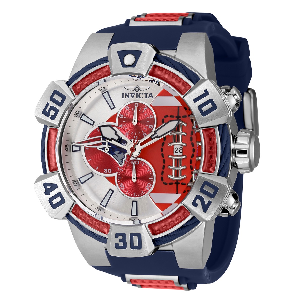 Invicta NFL New England Patriots Men's Watch - 52mm, Blue, Red (41573)