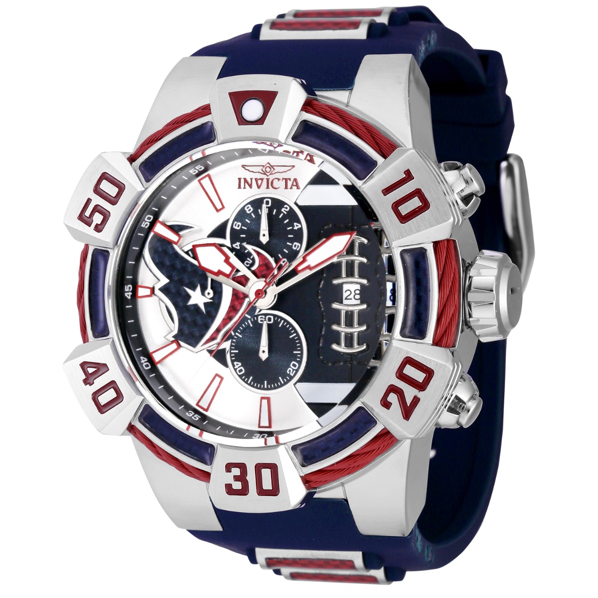 Invicta NFL Denver Broncos Men's Watch - 52mm, Steel, Blue (41890)