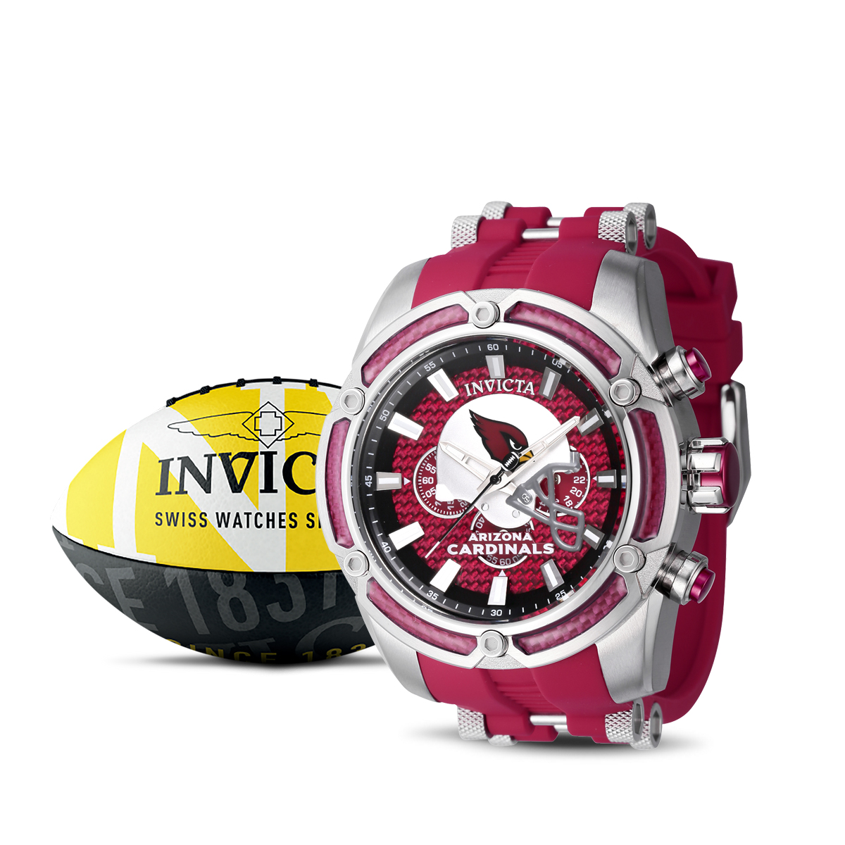 Invicta, Accessories, Invicta Nfl Pittsburgh Steelers Limited Edition  Mens Watch 55mm Silicone Band