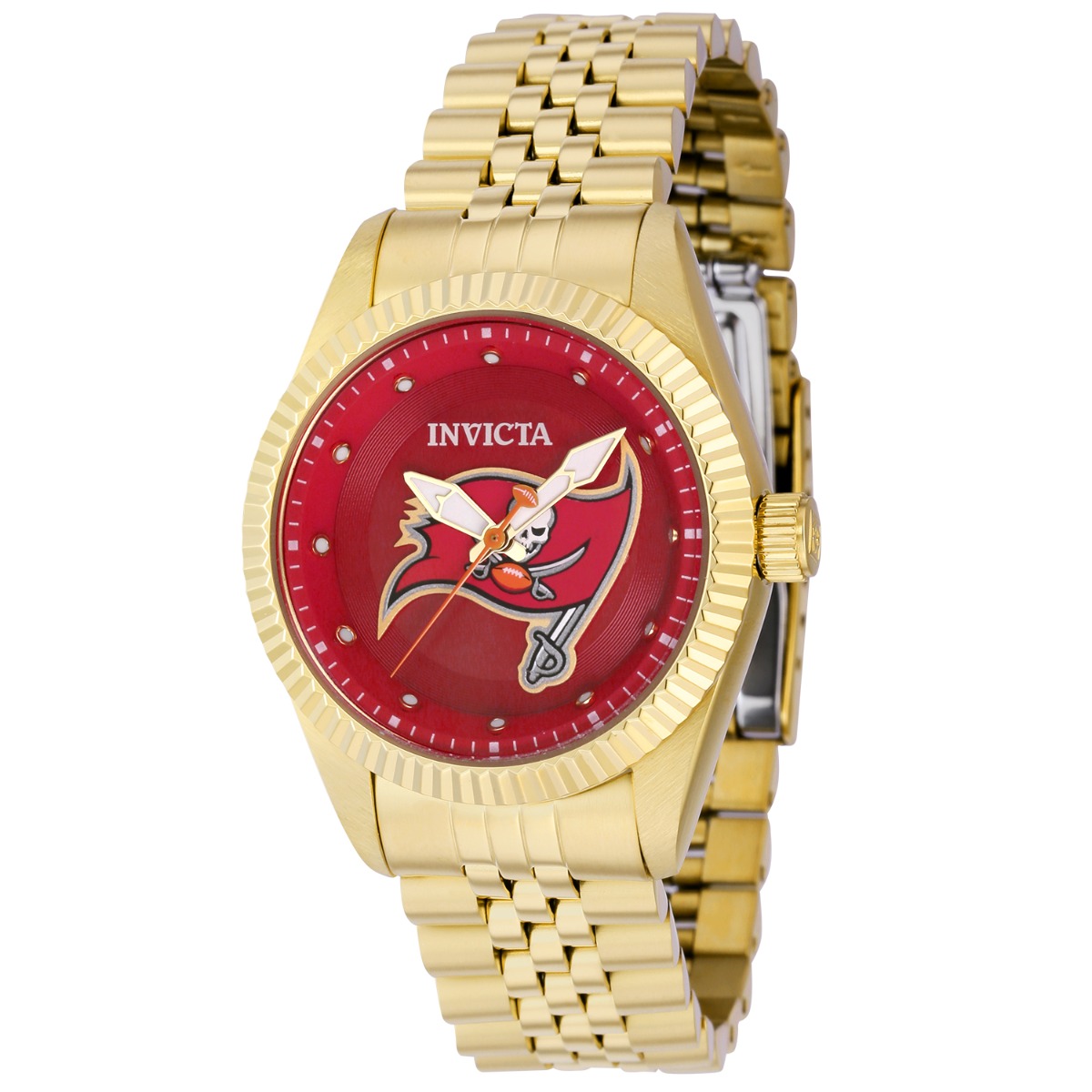 Invicta gold watch sale red face