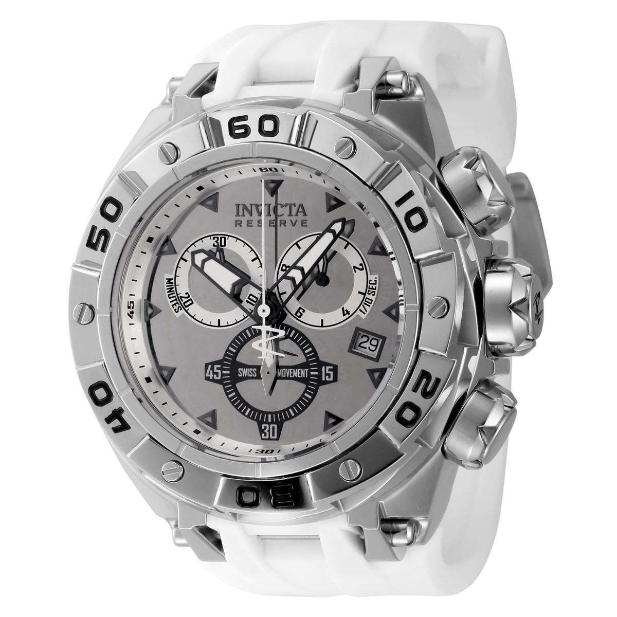 White deals invicta watch